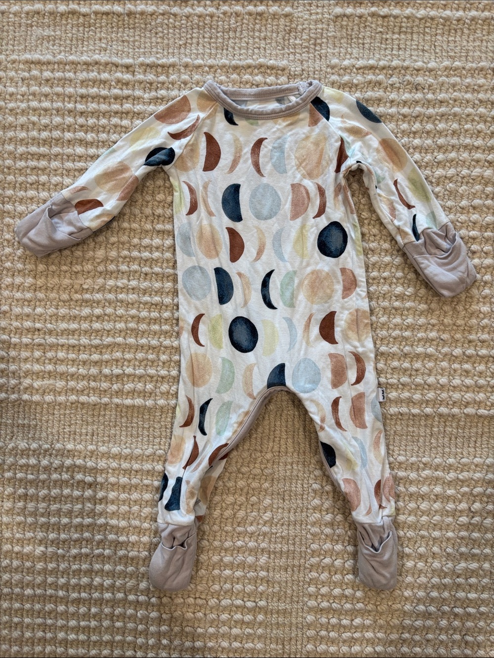 Little Sleepies Luna Neutral Crescent Zippy, Size Newborn